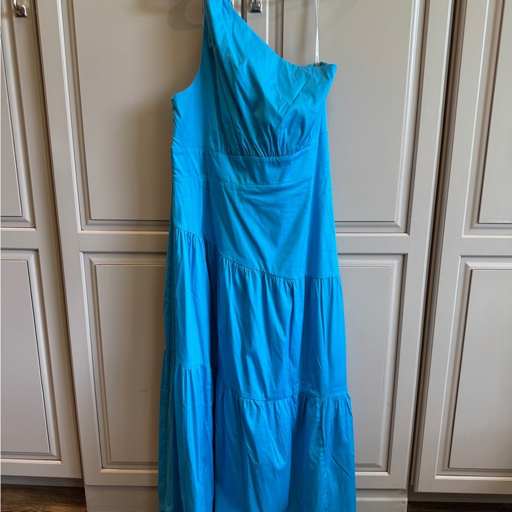 NWT Lilly Pulitzer 16 Elegant Blue One-Shoulder Dress
